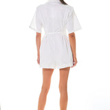 Shoulder Pad Shirt Romper