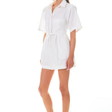 Shoulder Pad Shirt Romper