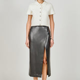 Jewel Buttoned Cropped Knit Top