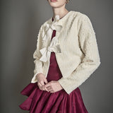 Bow Tie Textured Tweed Jacket