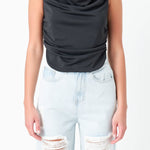GREY LAB - Cowl Neck Ruched Top - TOPS available at Objectrare