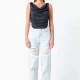 GREY LAB - Cowl Neck Ruched Top - TOPS available at Objectrare