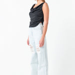 GREY LAB - Cowl Neck Ruched Top - TOPS available at Objectrare