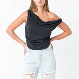 GREY LAB - Cowl Neck Ruched Top - TOPS available at Objectrare