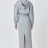 Mid-Waisted French Terry Maxi Skirt