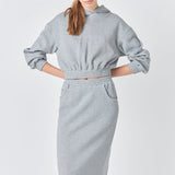 Mid-Waisted French Terry Maxi Skirt