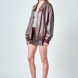 Oversized Faux Leather Jacket