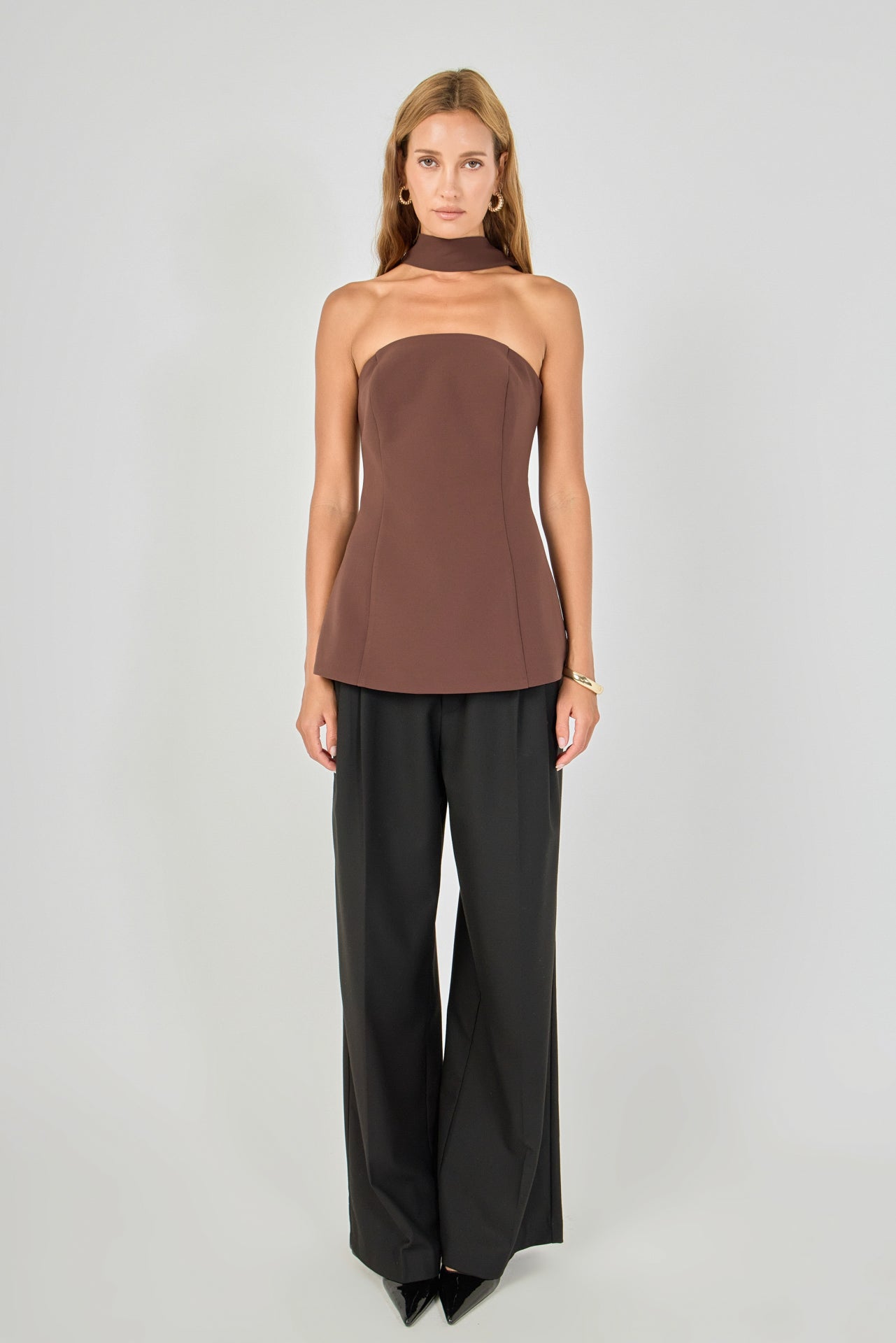Kaitlyn A-Line Choker Tie Top