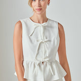 Charlotte Sleeveless Peplum Top