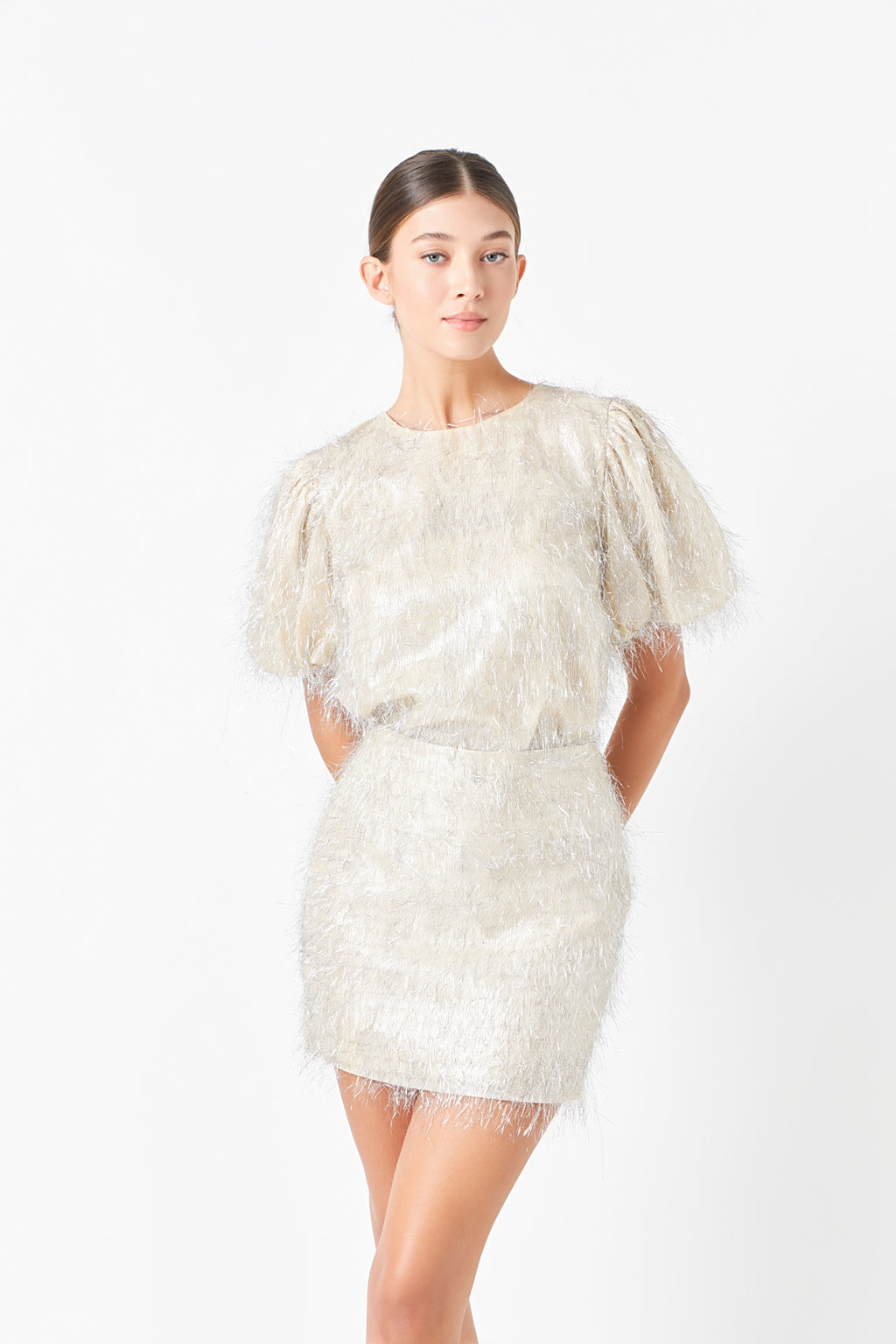 Fringe Puff Sleeve Top