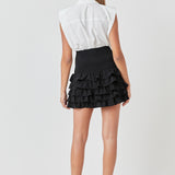 Pintuck Details Sleeveless Blouse