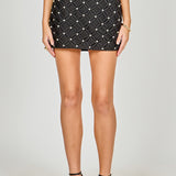 Rhinestone and Pearl Detail Mini Skirt