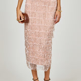 Sequins Tassel Midi Skirt