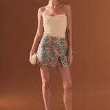 Floral Jacquard Mini Skirt