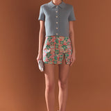 Floral Jacquard Mini Skirt