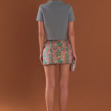 Floral Jacquard Mini Skirt