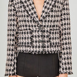 Fringed Tweed Blazer