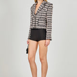 Fringed Tweed Blazer
