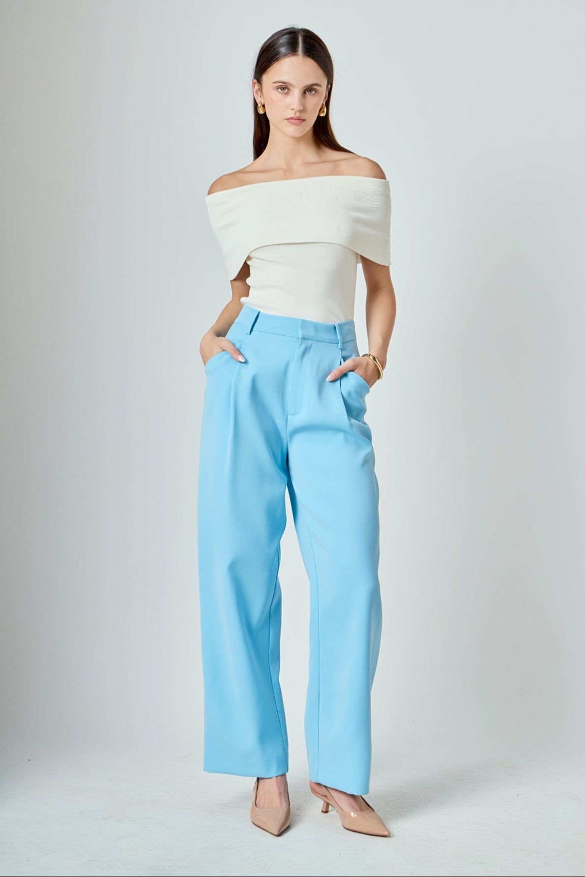 High-Waisted Suit Trousers