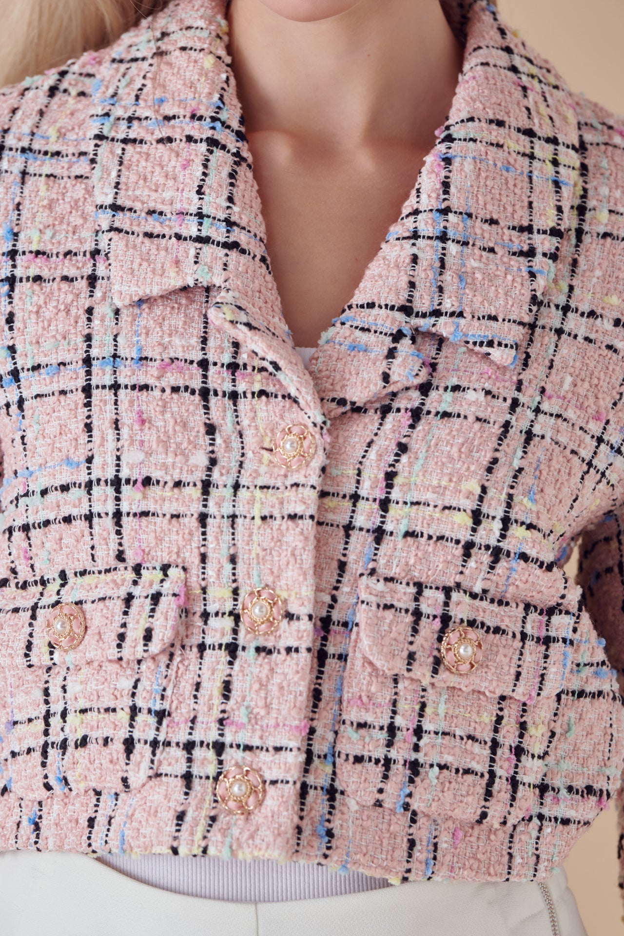 Endless Rose - Cropped Tweed Blazer - Blazers in Women's Clothing available at endlessrose.com