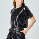Sequins Cropped Top
