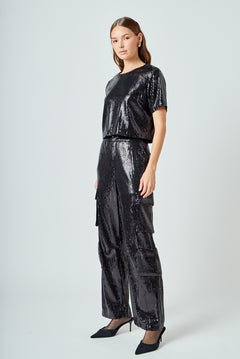 Sequins Cargo Pants