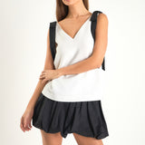 High Waisted Bubble Mini Skirt