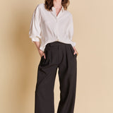 Mid Rise Pleated Wide leg Trousers