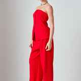 Mid Rise Pleated Wide leg Trousers
