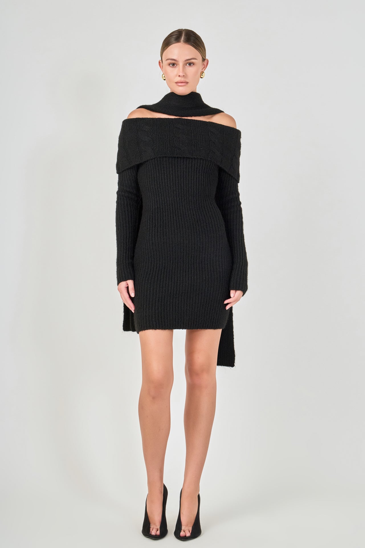 Off Shoulder Sweater Mini Dress
