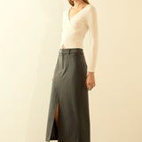 Front Slit Maxi Skirt