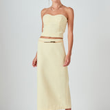 Tweed Strapless Top