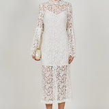 Lace Column Midi Dress