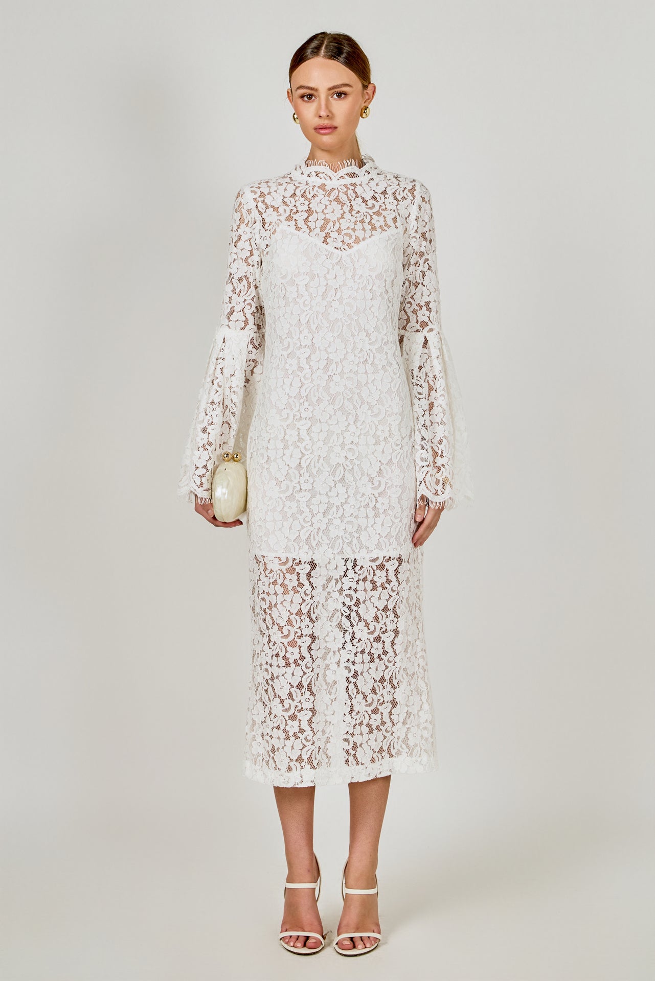 Lace Column Midi Dress – Endless Rose