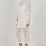 Lace Column Midi Dress