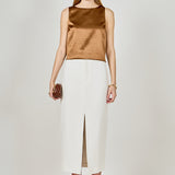 Satin Velvet Square Neck Long Top