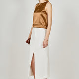 Satin Velvet Square Neck Long Top