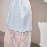 Satin Velvet Maxi Skirt
