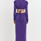 Long Sleeve Open-Back Maxi Dress - Final sale