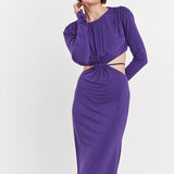 Long Sleeve Open-Back Maxi Dress - Final sale