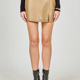 Pu Slit Detail Skort