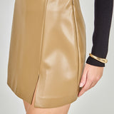 Pu Slit Detail Skort