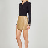 Pu Slit Detail Skort