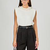 Gia Knitted Chain Detail Sleeveless Top