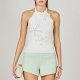 Flower Detail Halter Top