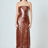 Strapless Sequin Maxi Dress