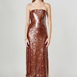 Strapless Sequin Maxi Dress