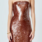 Strapless Sequin Maxi Dress
