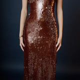 Strapless Sequin Maxi Dress