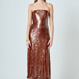 Strapless Sequin Maxi Dress